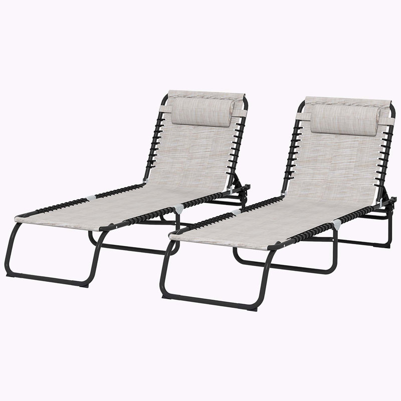 Chaise longue de piscine pliante, Crème, crème
