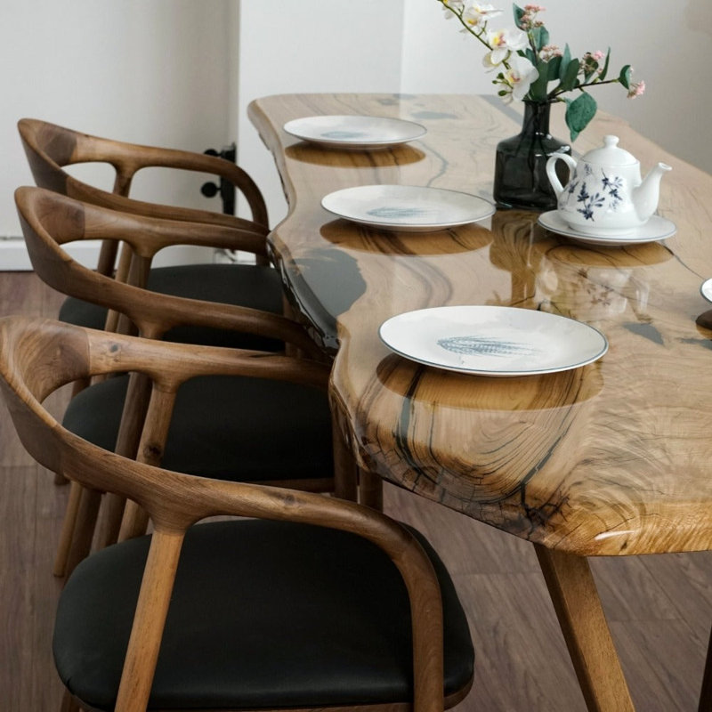 Table de salle à manger Live Edge, H 29,5 po x L 81,5 po x l 39,4 po