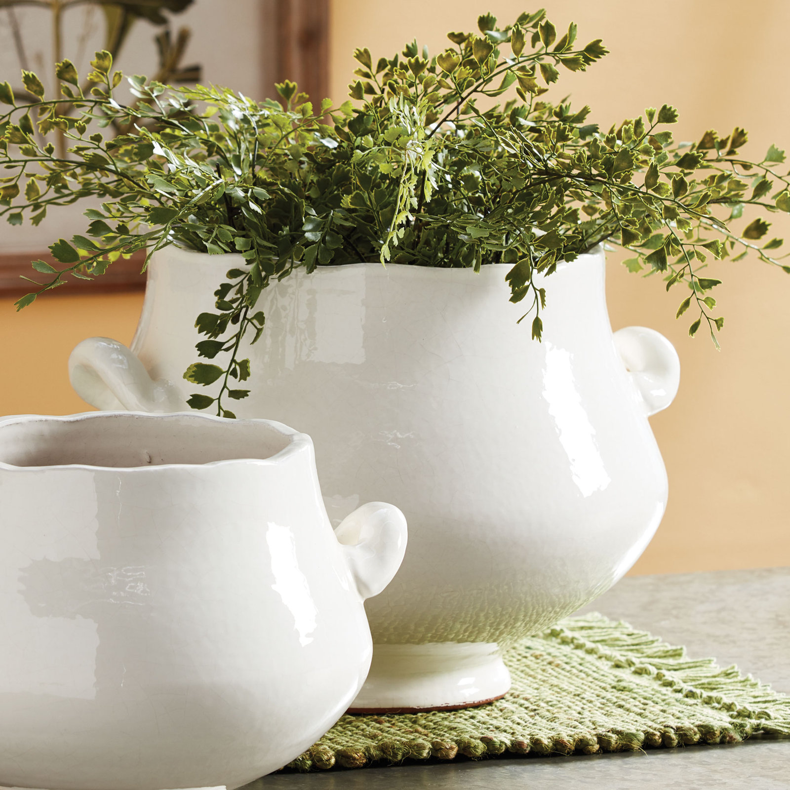 Joslin Ceramic Pot Planter, 9" H x 13.25" W x 11.75" D