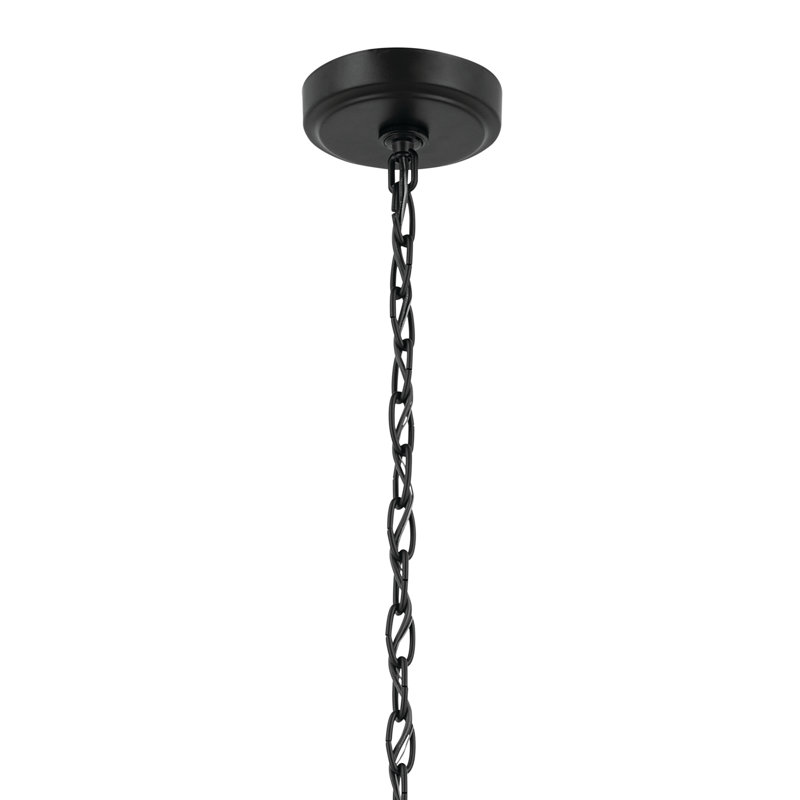 Winslow Black 6-Light Chandelier with Clear Seeded Glass