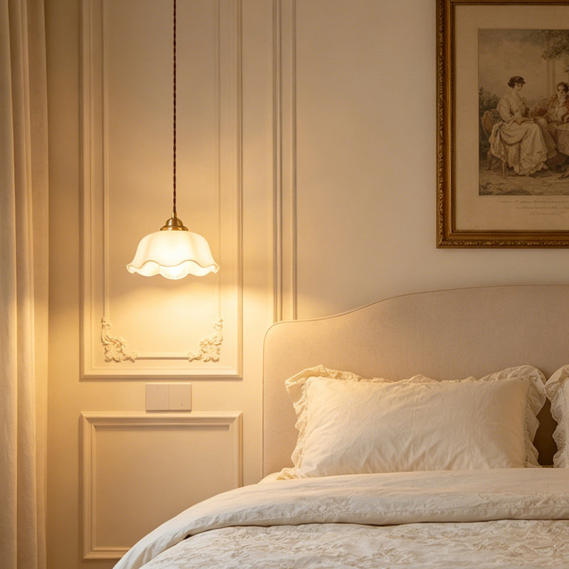 Luminaire suspendu simple en céramique 1 lumière Mid-Century moderne (ampoule incluse)