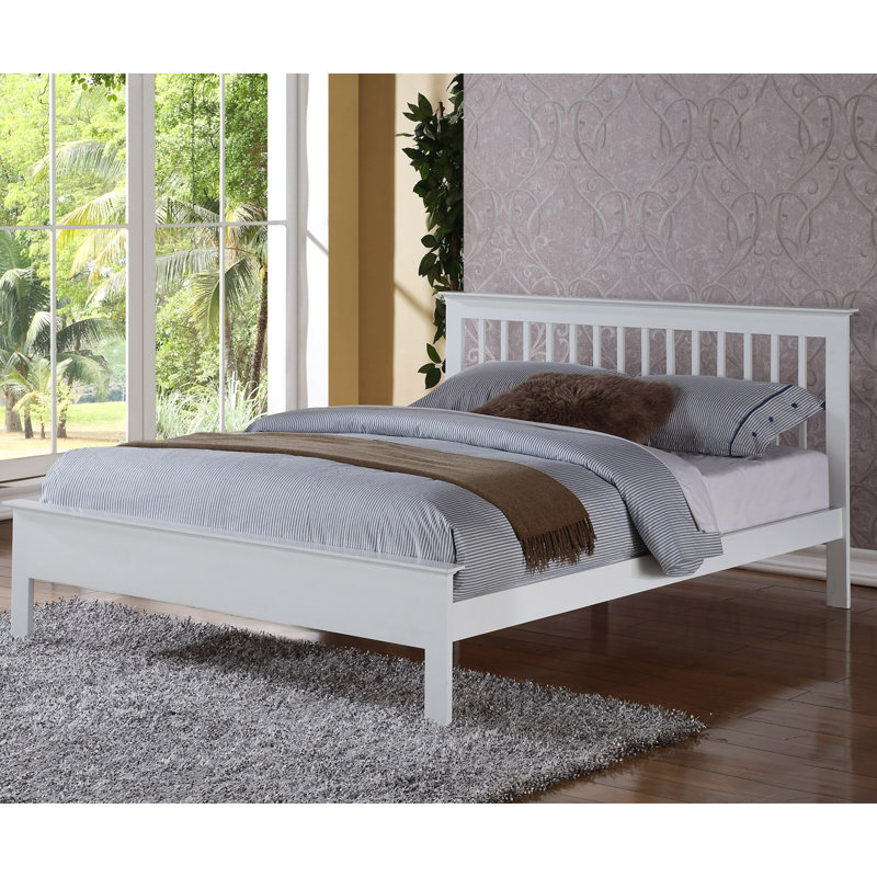 Alvares Solid Wood Bed, Without Drawer, Small Double (4'), White