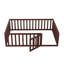 Wood Daybed Frame With Fence And Door Stylish Design Solid Construction Fast Assembly