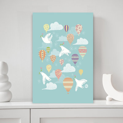 Contemporary Art Abstract Contemporary Bird Nature Landscape Wall Art by Aia Ueno - Wrapped Canvas Print