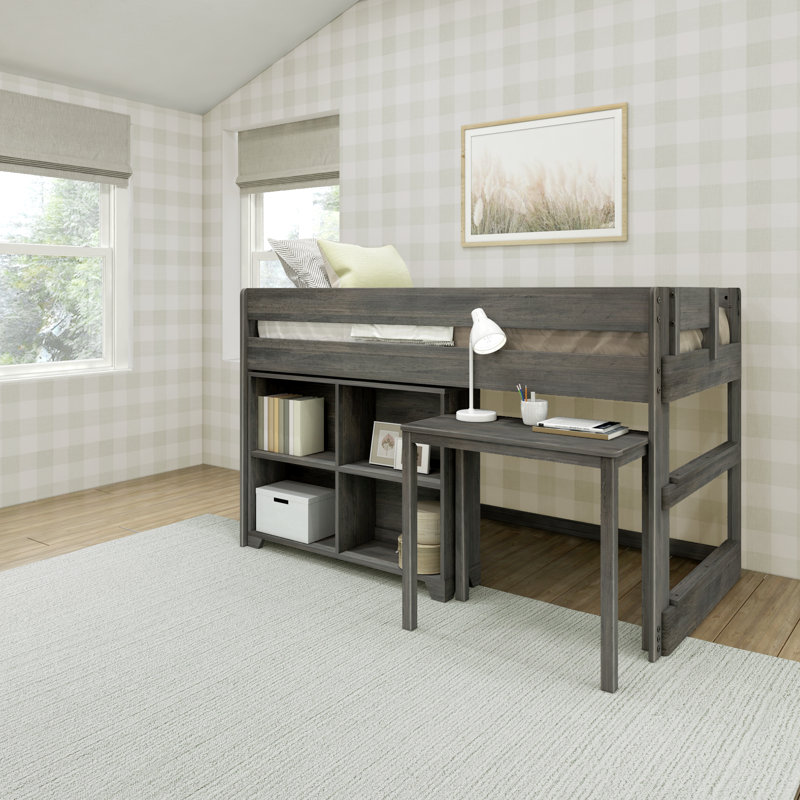 Lit mezzanine simple Decimus, Bois flottant