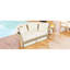 Lit de jour d'extérieur avec tissu confortable et auvent - Housse de patio convertible beige
