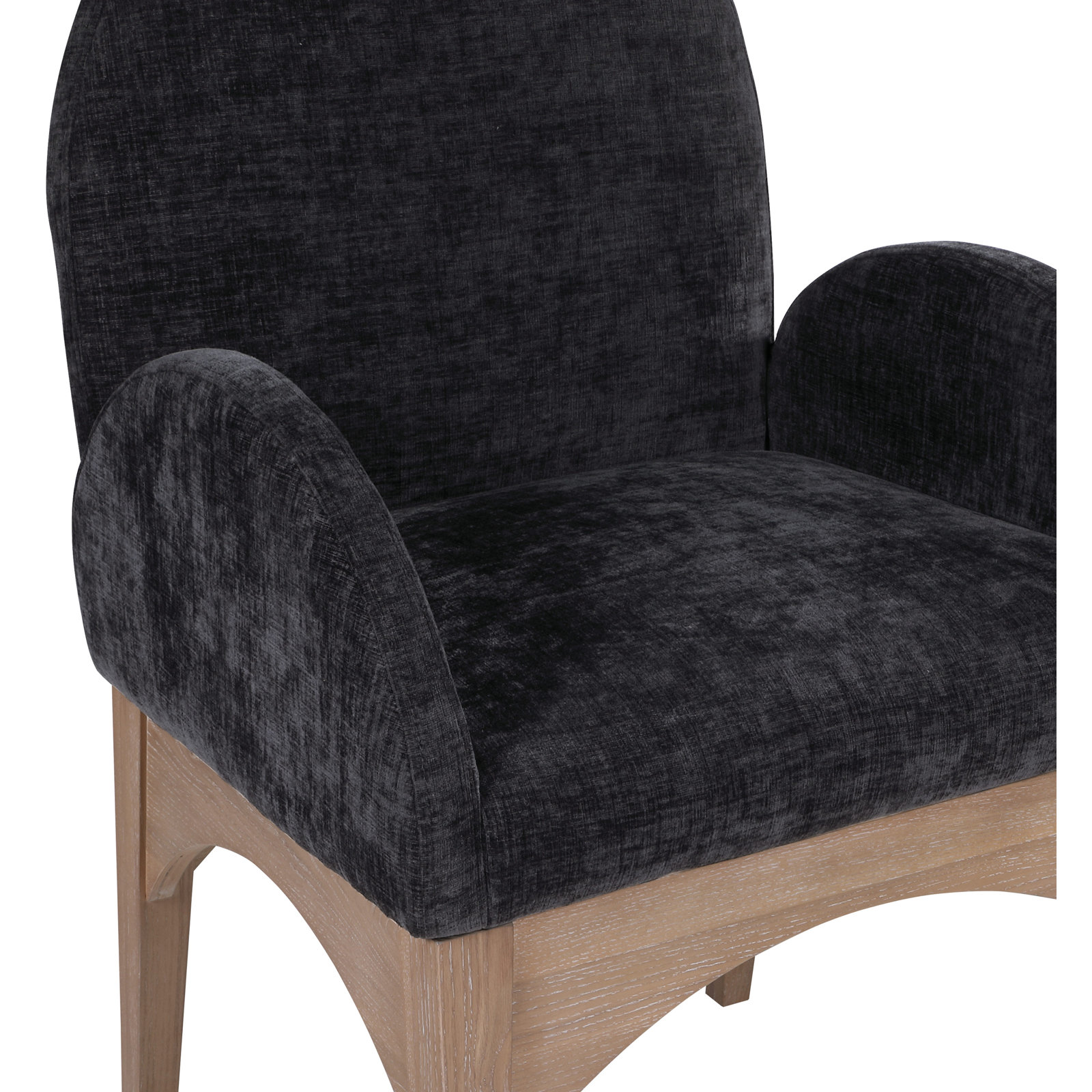 Waldorf Dining Armchair, Natural, Black Chenille