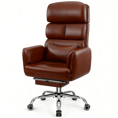 Chaise de bureau ergonomique inclinable à haut dossier avec siège rembourré