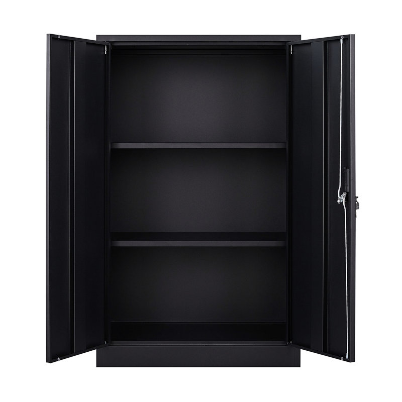 Armoire pliante en métal, serrures exquises, tablette réglable, classeur à ressort avec séparateurs, portes verrouillables, et, noir, pour la maison