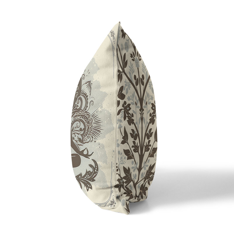 Coussin décoratif intérieur / extérieur Solace, Brun / Beige, H 26 po x l 26 po