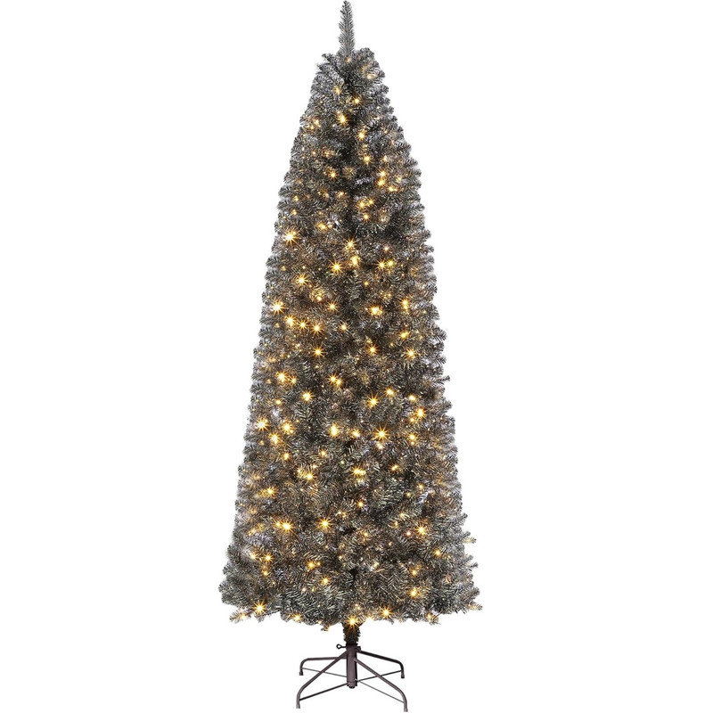Christmas Tree, Artificial Pencil Christmas Tree with Sturdy Metal Stand & Realistic Branch Tips, Slim Skinny Xmas Holiday Decoration for Halloween, Home, Office