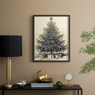 «Christmas Holiday Art» CDLxxxi, reproduction d'art encadrée - bois massif