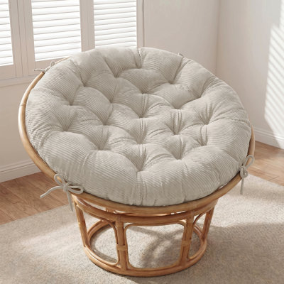Coussin pour fauteuil Papasan, coussin de soutien 120 x 120 cm, coussin de fauteuil rembourré, beige