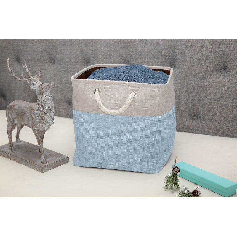 Ensemble de bacs en tissu, Bleu / Argent
