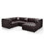 Ensemble de canapé moderne en forme de L de 103,8 po, canapé modulaire rembourré en similicuir 4 places avec conception touffetée à la main pure, 1 repose-pieds et 4 coussins, combinaison multiple pour le salon