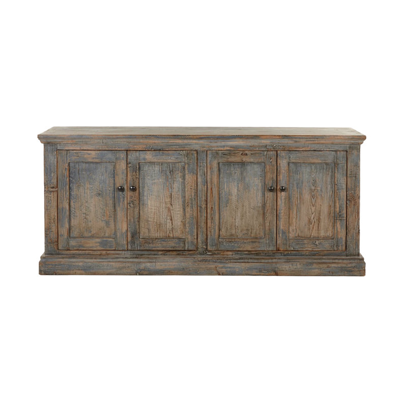 Koski 35" Tall 4-Door Cabinet, Blue