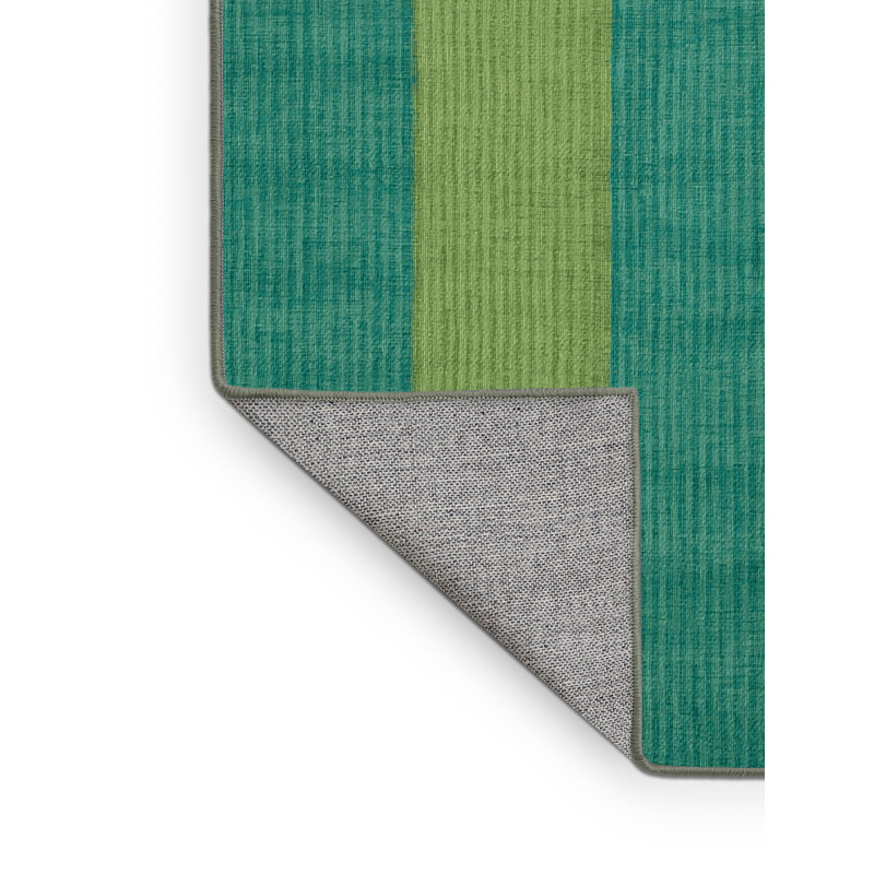 Machine Washable Checkered Green Area Rug, Rectangle 2' x 3'