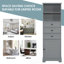 Grande armoire de rangement avec 3 tiroirs et tablettes réglables-1557372776