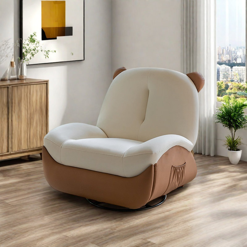 Lovely comfortable recliner, Brown/Off-white