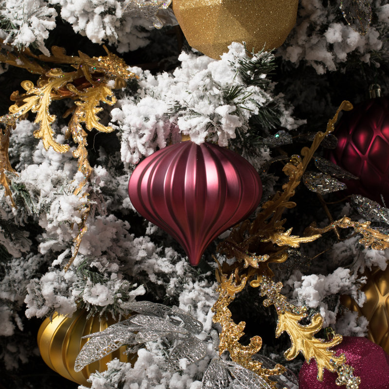 5.7" White Matte Onion Ornament UV, 3 Per Bag, Fuchsia