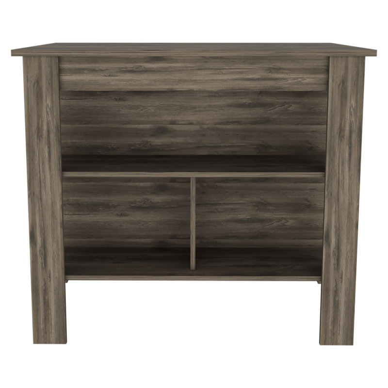 Cala Kitchen Island, Four Legs, Three Shelves