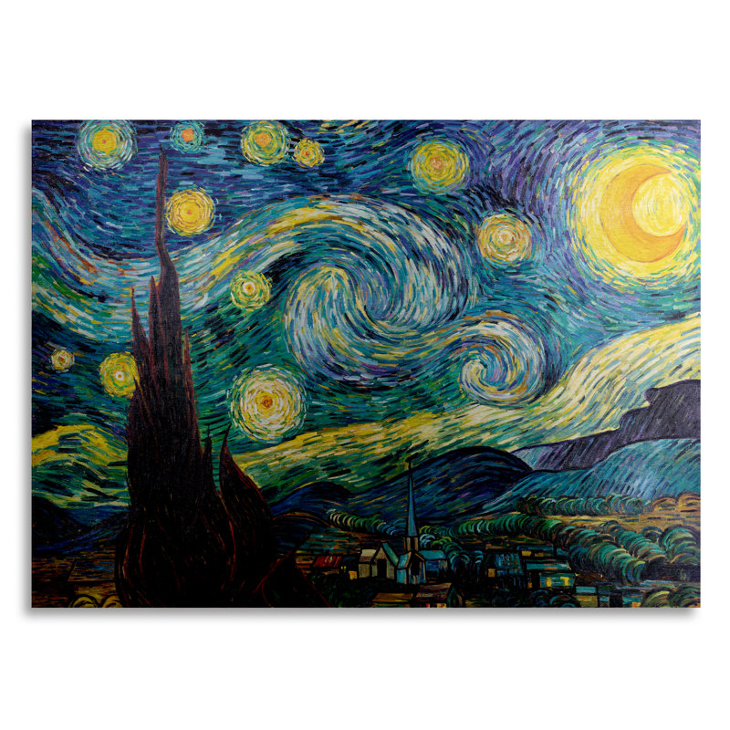 « starry night » par vincent van gogh, reproduction d’art sur aluminium brossé