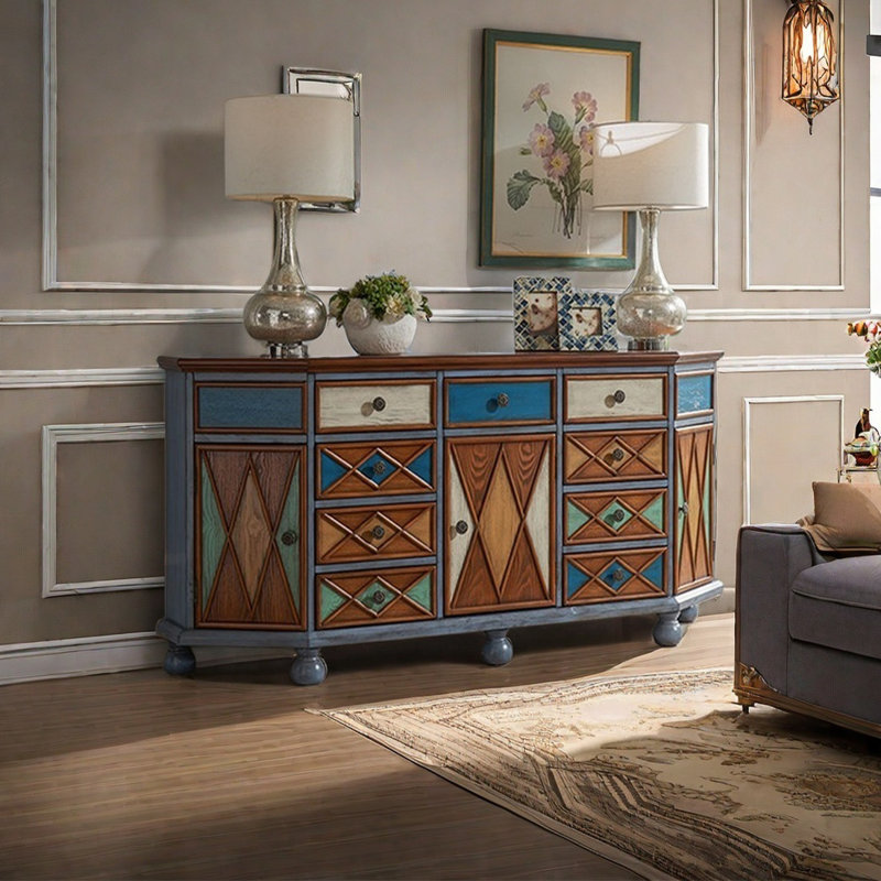 American style retro multi-functional sideboard, Corn Flower Blue