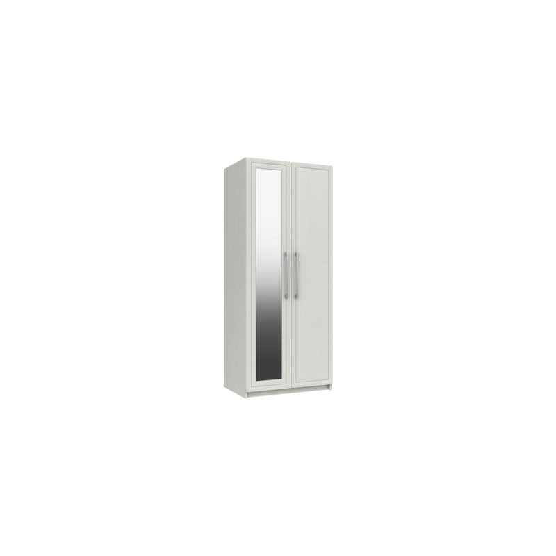 Allenna 2 Door Manufactured Wood Wardrobe, White Gloss