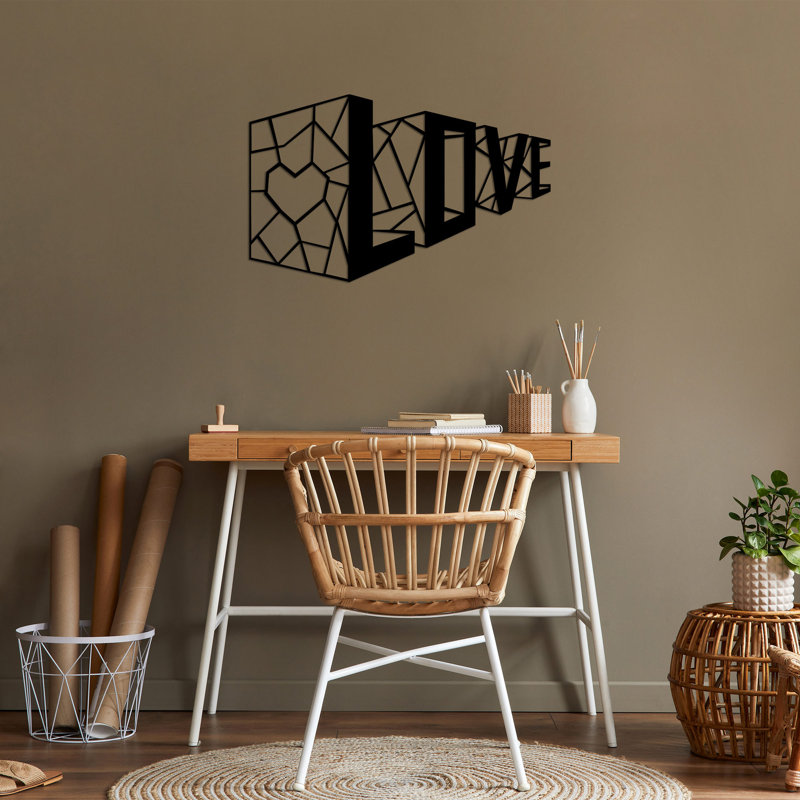 Elegant Decorative Metal Wall Accessory, Black Finish, 26.8 x 16.5 inches | 100% Metal Construction, Thickness: 0.6 inches | Stylish Home Décor for Living Room, Office, and Entryway, Durable and Eye-Catching Design