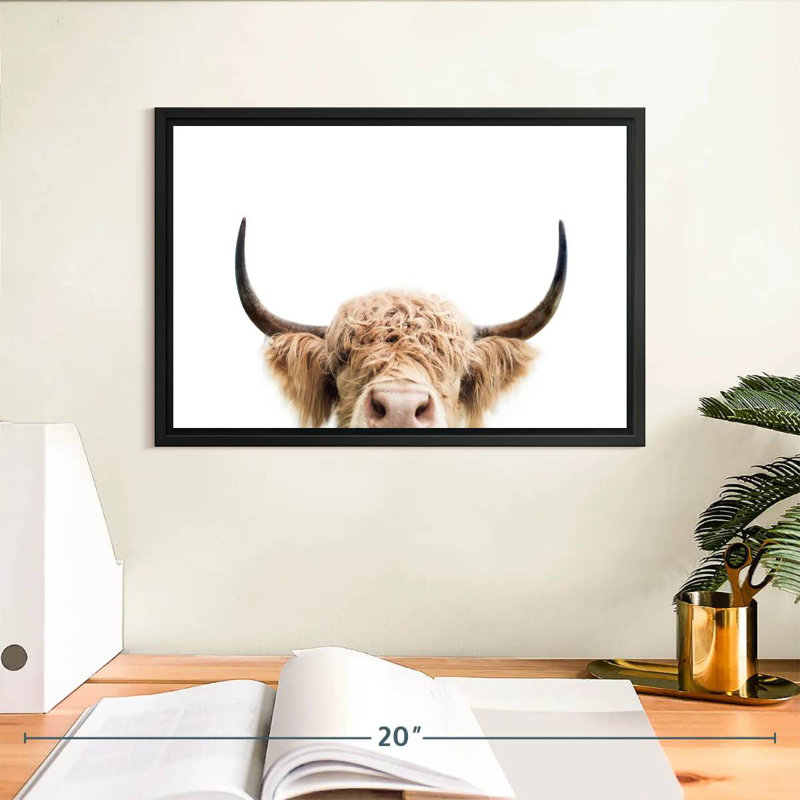 Brampt Peeking Cow I, 9" H x 13" W