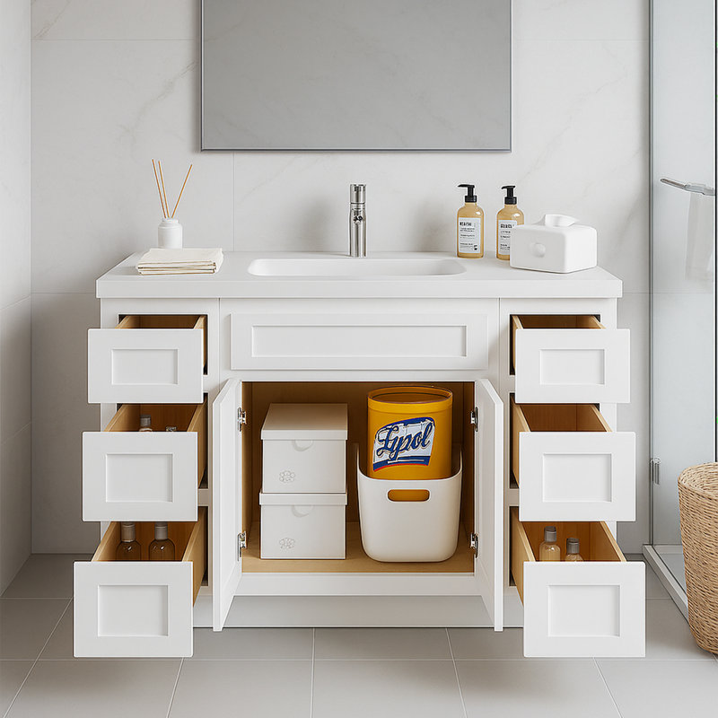 48'' Single Bathroom Vanity Base Only, White