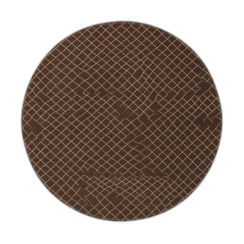 Tapis noir intérieur et extérieur Trellis, Rond 5 pi