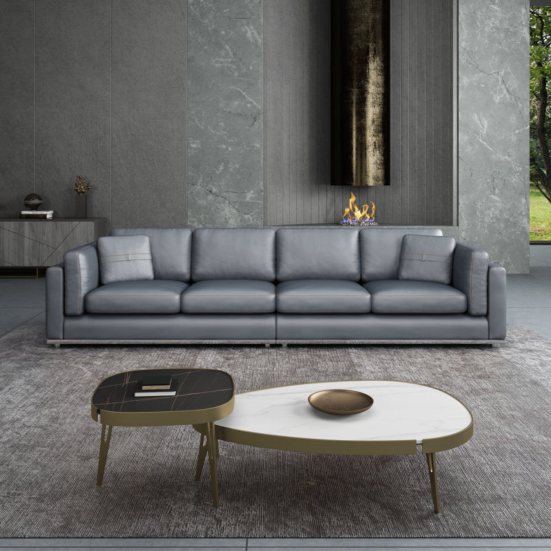 Picasso Sofa, Gray Genuine Leather