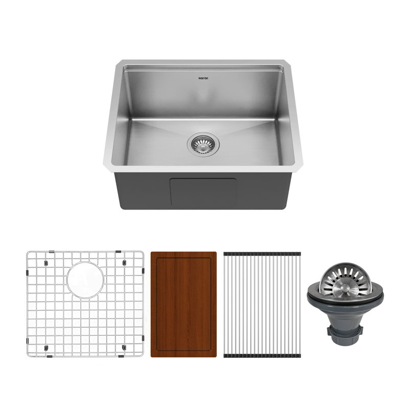Elite Workstation 23'' L Single Bowl Stainless Steel Kitchen Sink