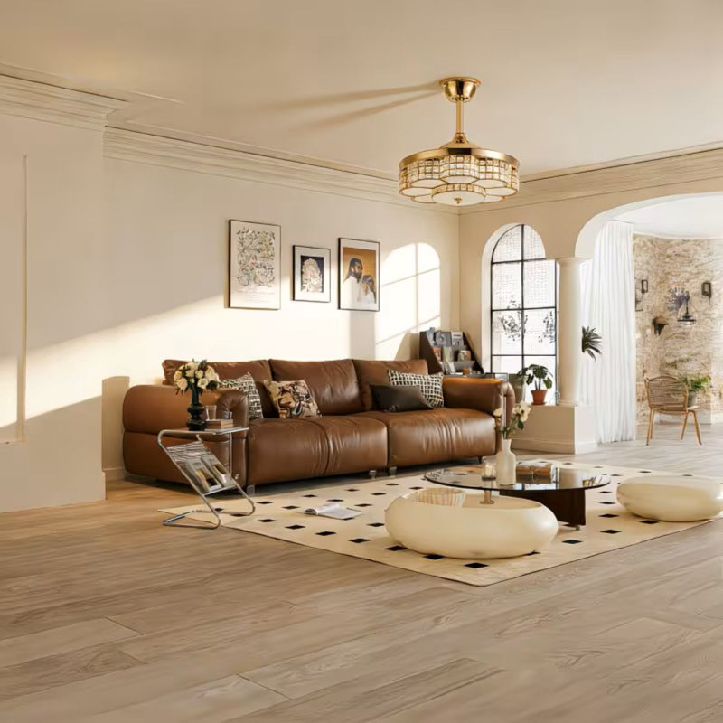 48 Ventilateur de plafond avec pales rétractables avec ventilateur et lumière avec télécommande Moteur silencieux réversible 6 vitesses 3 pour patio salon chambre bureau intérieur