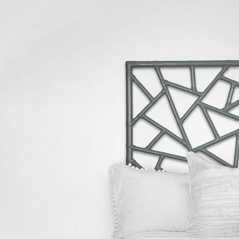 Tiffany Wicker/Rattan Open-Frame Headboard, King, Evergreen