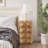 Three-Dimensional Embossed  Pattern Design Retro Side Table,Retro Wooden Nightstand