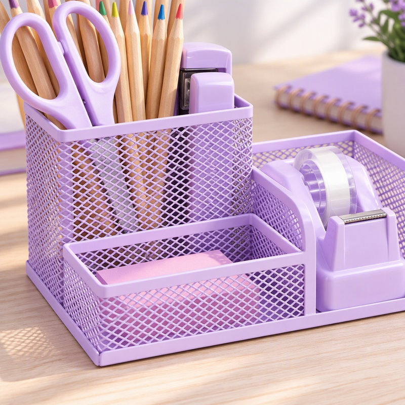 9 pièces de rangement de bureau et accessoires avec porte-stylo en filet