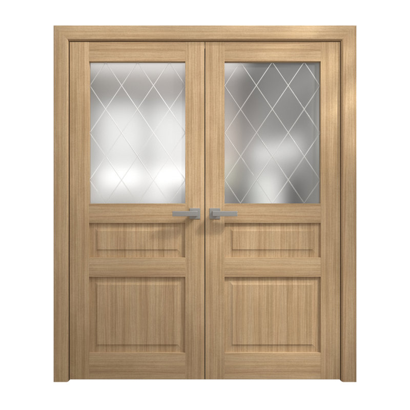 Portes doubles intérieures intérieures | Ego 5011 | Cadre de panneau intérieur en bois massif | Portes modernes pour placard