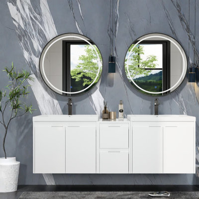 Meuble-lavabo moderne (avec meuble-lavabo et lavabo) avec rangement