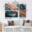 Exploration des profondeurs de la géode dorée rose II - décoration murale abstraite en marbre 4 pièces-561512170-561512149