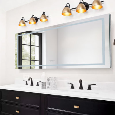 Frameless Led Bathroom Mirror With Lights,Wall Mounted Bathroom Vanity Mirror With Anti-Fog,Multifunction,3 Colors Dimmable Light,Memory Function