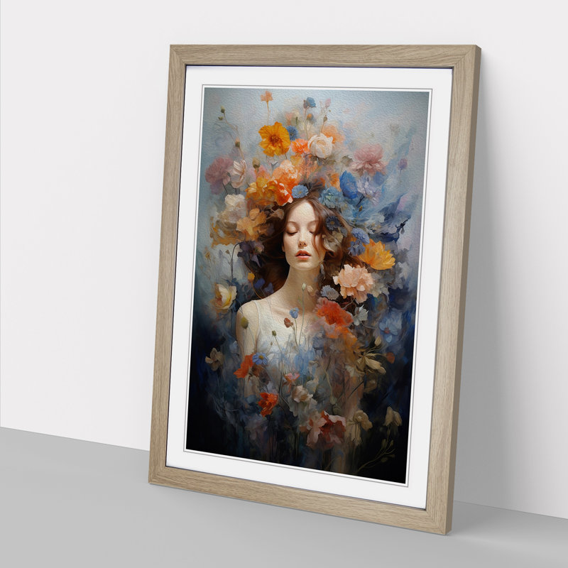 Wildflowers Contemporary - Framed Print, 64cm H x 46cm W x 2cm D, Oak