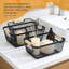 Ensemble de 6 paniers de rangement en maille d'acier avec poignées en bois - Rangement polyvalent pour la maison, la cuisine, le garde-manger, la salle de bain et le rangement des jouets