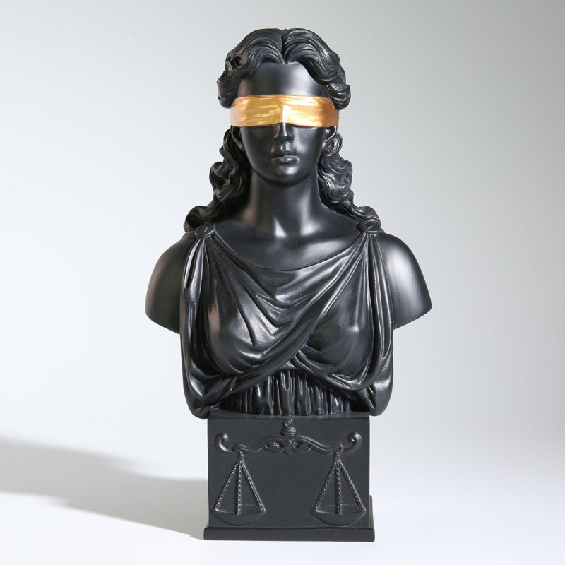 Statue buste Lady Justice, Black&gold