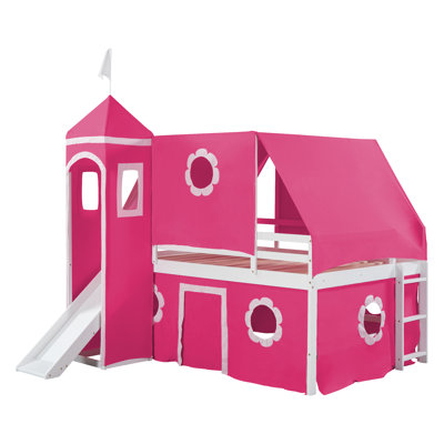 Lit mezzanine avec glissade et tente Queribus Kids