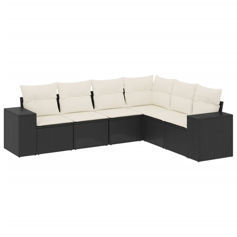Vidaxl Garden Sofa Set Black, Cream White