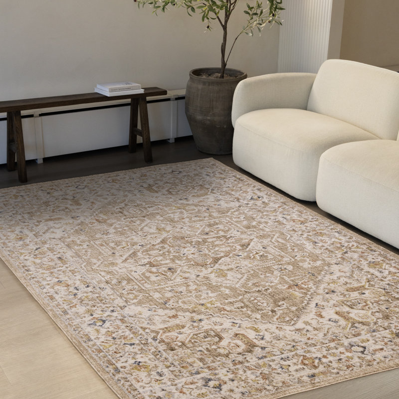 Tapis d'intérieur oriental oriental brun, 5 pi 3 po x 7 pi 7 po