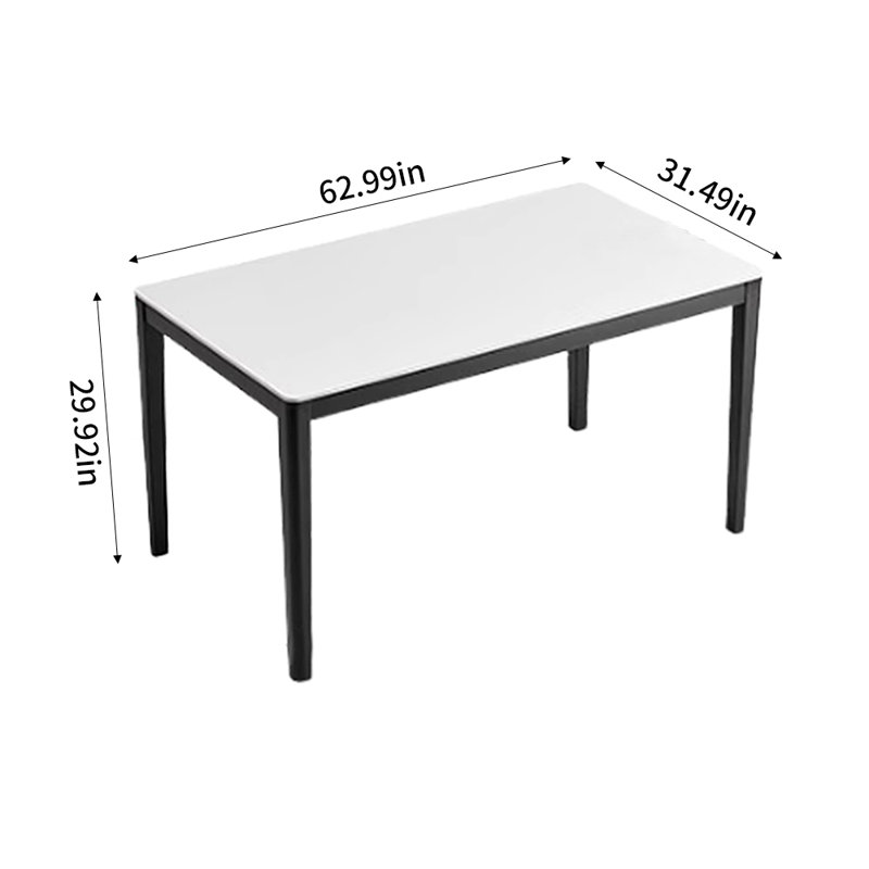Merijn Metal Base Dining Table, 29.92"H x 62.99"L x 31.49"W