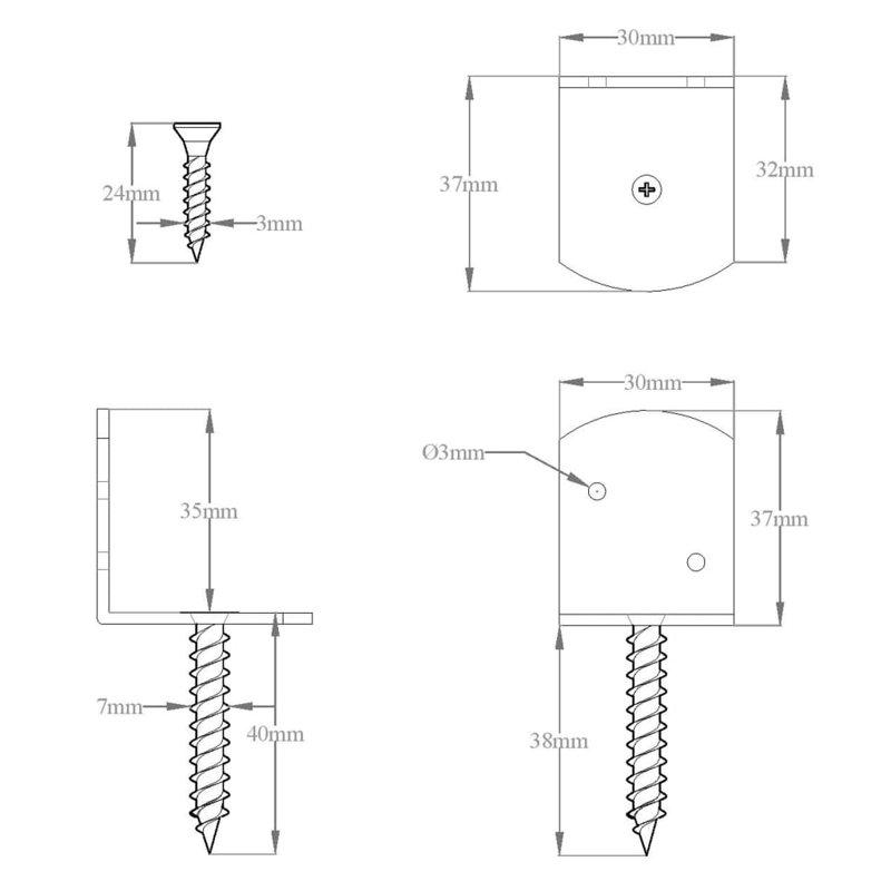 Meribah Dakota Fields Metal Bracket for Posts